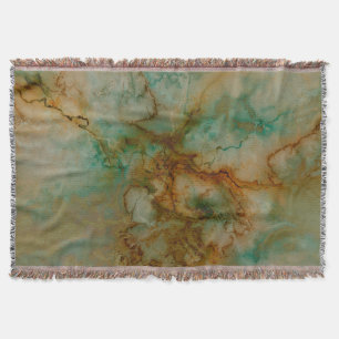 Emerald Green en Copper Gold Marble Deken