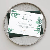 Emerald Green en Eucalyptus Weddenschap Bedankt Briefkaart
