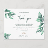 Emerald Green en Eucalyptus Weddenschap Bedankt Briefkaart (Voorkant)