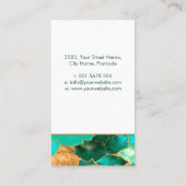 Emerald Green en Gold abstract Visitekaartje (Achterkant)