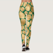 Emerald Green en Gold Giraffe Pattern Leggings (Achterkant)