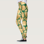 Emerald Green en Gold Giraffe Pattern Leggings (Links)
