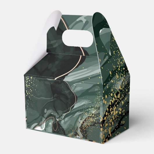 Emerald Green en Gold Marble, marmer Background Bedankdoosjes (Voorkant Zijde)