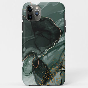 Emerald Green en Gold Marble, marmer Background iPhone 11 Pro Max Hoesje