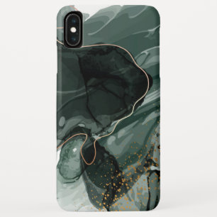 Emerald Green en Gold Marble, marmer Background iPhone XS Max Hoesje