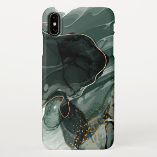 Emerald Green en Gold Marble, marmer Background iPhone XS Max Hoesje