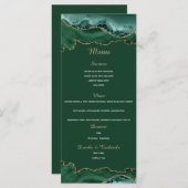 Emerald Green en Gold Menu Kaart (Voorkant / Achterkant)