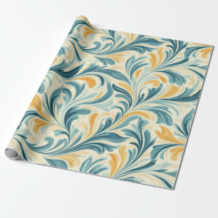 Emerald Green en Gold Paisley Bladpatroon Cadeaupapier