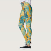 Emerald Green en Gold Paisley-geïnspireerde Abstra Leggings (Links)
