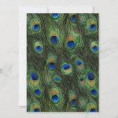 Emerald Green en Gold Peacock Wedding Kaart (Achterkant)