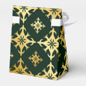 Emerald Green en Gold Royal Crown Wedding Bedankdoosjes (Achterkant)