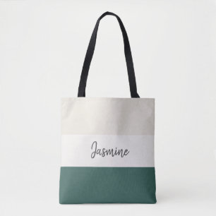 Emerald Green en Neutral strepen personaliseren de Draagtas