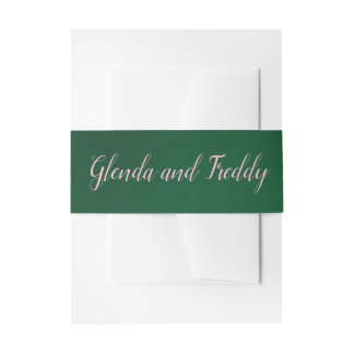 Emerald Green en Roos Gold Wedding Belly Band Uitnodigingen Wikkel