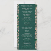 Emerald Green en Roos Gold Wedding Programme (Achterkant)