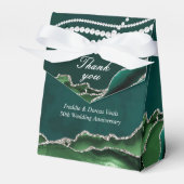 Emerald Green en Silver met parels Bedankdoosjes (Voorkant Zijde)