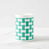 Emerald Green en White Geometric Pattern Porselein Kop (Voorkant)
