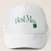 Emerald Green en White Shamrock Best Man Pet (Voorkant)