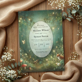 Emerald Green Enchanted Forest Wedding Kaart