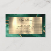 Emerald Green et Gold Foil Carte de visite (Dos)