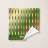 Emerald Green Et Gold Gradipes Nom (Gant de toilette)