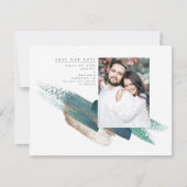 Emerald Green et Gold Modern Save the Date Photo (Devant)