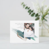 Emerald Green et Gold Modern Save the Date Photo (Debout devant)
