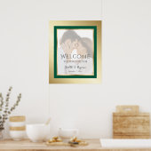 Emerald Green et Gold Photo Mariage Affiche de bie (Cuisine)