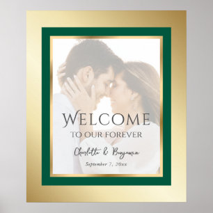 Emerald Green et Gold Photo Mariage Affiche de bie