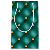 Emerald Green et Gold Tufted petit sac cadeau (Devant)