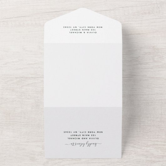 Emerald Green Eucalyptus Greenery Wedding RSVP All In One Uitnodiging (Buitenkant)