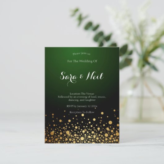 Emerald Green Faire-part de mariage est populaire (Debout devant)