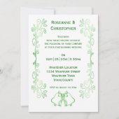 Emerald Green Faire-part de mariage Scrollwork (Devant)