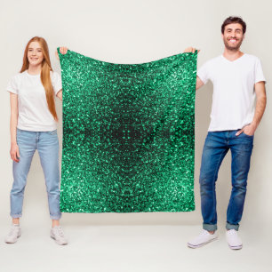 Emerald Green faux glitter Fleece Deken