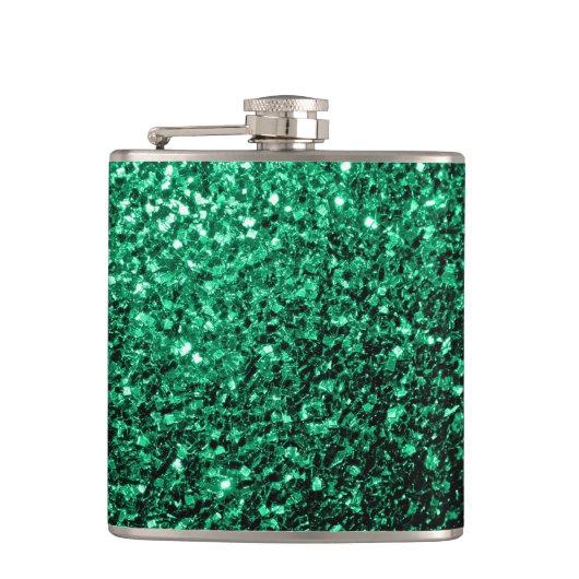 Emerald Green faux glitter Heupfles (Voorkant)