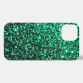 Emerald Green faux glitter iPhone Hoesje (Achterkant horizontaal)