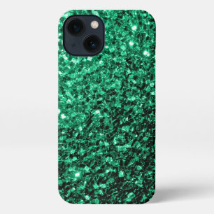 Emerald Green faux glitter iPhone 13 Hoesje