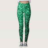 Emerald Green faux glitter Leggings (Voorkant)