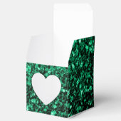 Emerald Green faux glitter sparter Monogram Bedankdoosjes (Geopend)