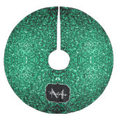 Emerald Green faux glitter sparter Monogram Kerstboom Rok (Voorkant)