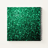 Emerald Green faux glitter sparter Monogram Notitieboek (Achterkant)