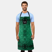 Emerald Green faux glitter sparter Monogram Schort (Gedragen)