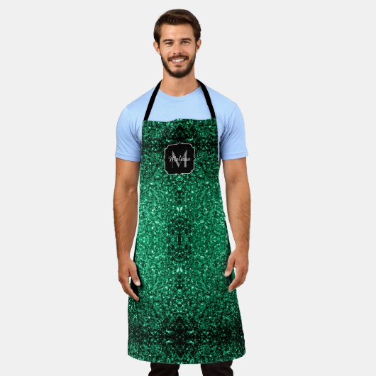 Emerald Green faux glitter sparter Monogram Schort (Gedragen)