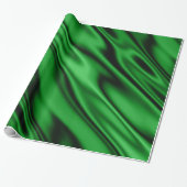 Emerald Green Faux Satin Fabric Kijk uit Cadeaupapier (Uitgerold)