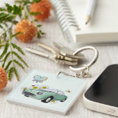 Emerald Green Figaro key chain Sleutelhanger (Voorkant Rechts)