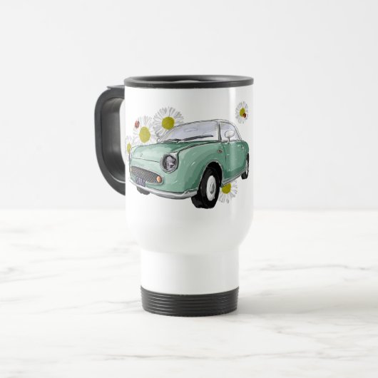 Emerald Green Figaro mug - reisbeker (Voorkant links)