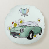 Emerald Green Figaro round pillow Rond Kussen (Voorkant)