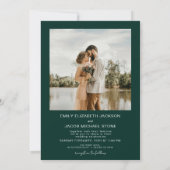 Emerald Green Five 5 foto QR code bruiloft Kaart (Achterkant)