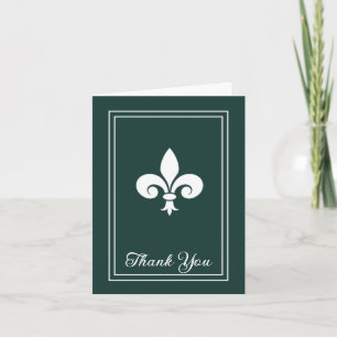 Emerald Green Fleur de Lis Carte de remerciements