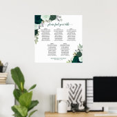 Emerald Green Floral 5 Tableau Mariage (Bureau à domicile)