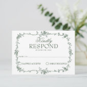 Emerald Green Floral Boho Old Money Wedding RSVP C (Debout devant)